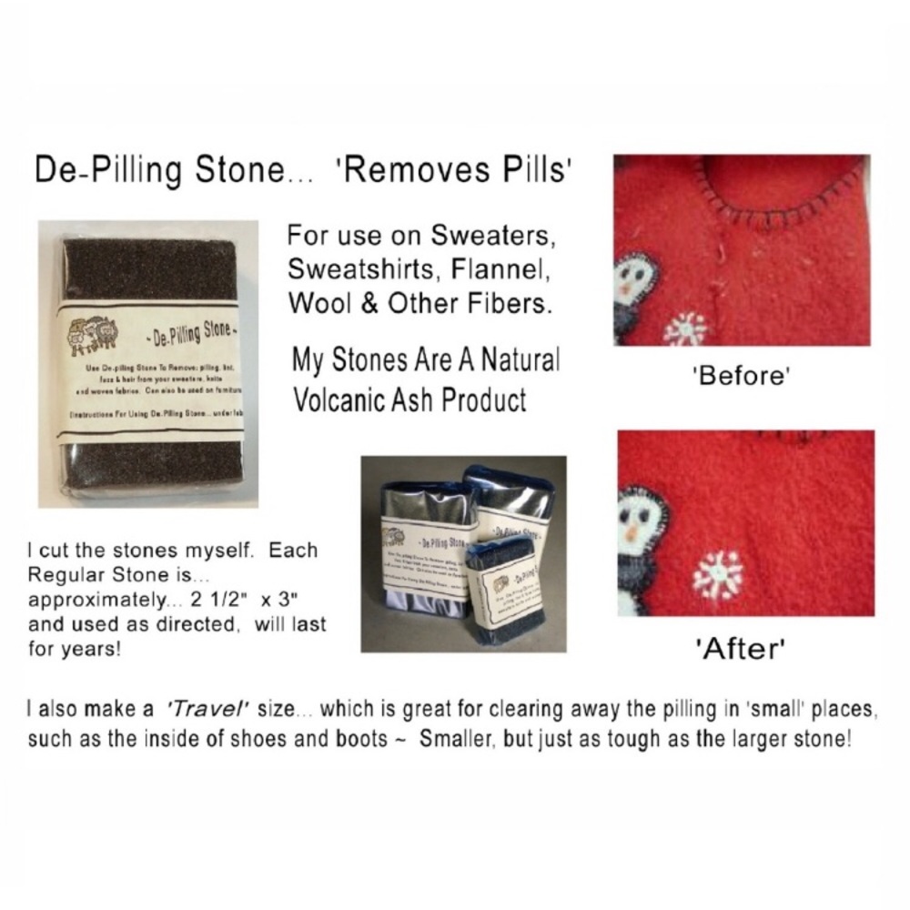 De-pill & Fuzz Remover Stones (2) + (1) Bundle - Picture 2 of 4